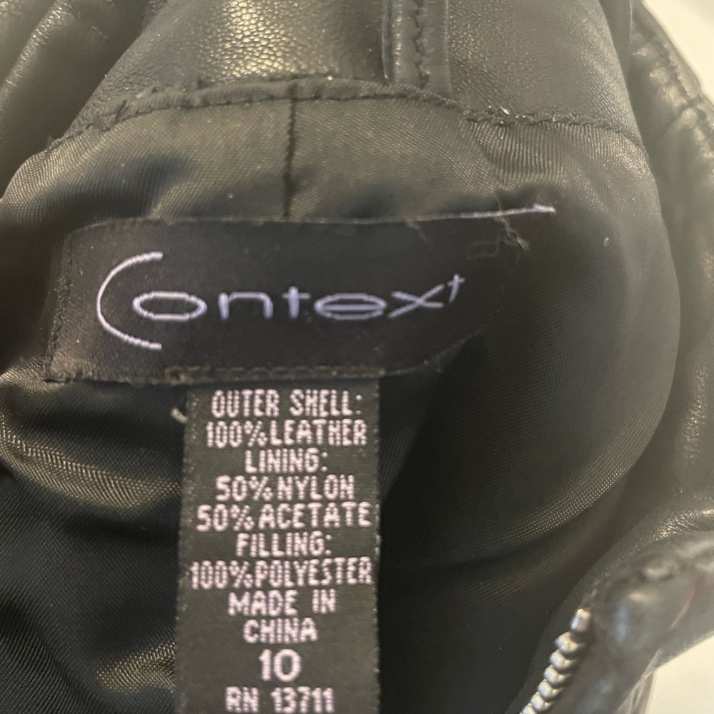 Quilted 100% Real Leather Black Women's Moto Jacket with Zip Pockets - Picture 6 of 6